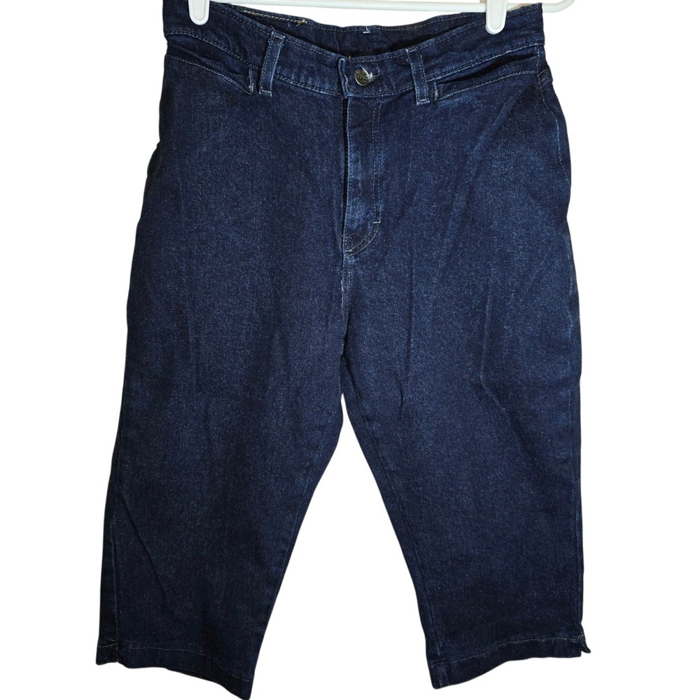 Women's Lee Riveted Dark Blue Wash Cropped Jeans Vintage‎ Size 10